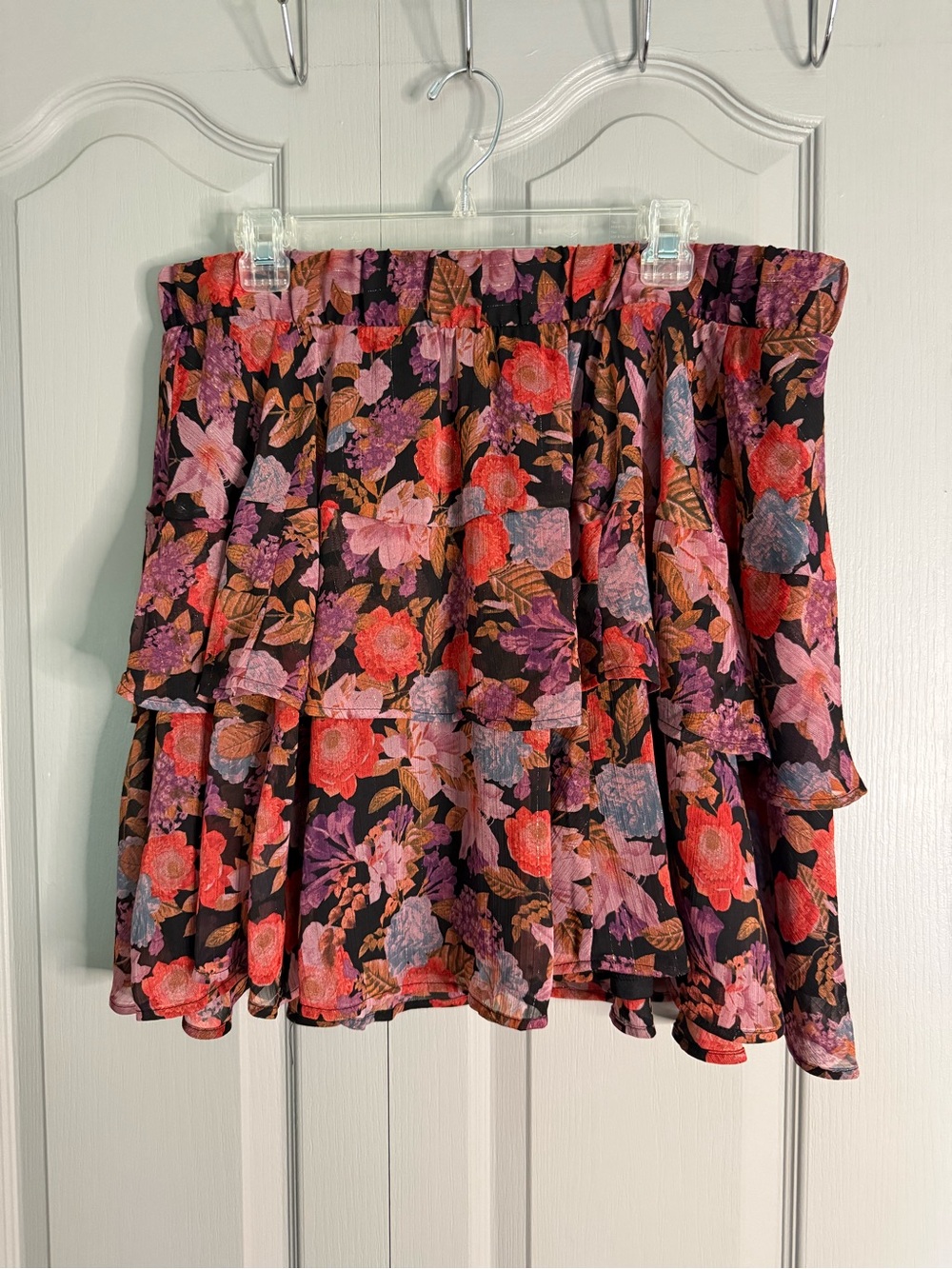 Torrid Skirt with Red, Pink & Purple Floral